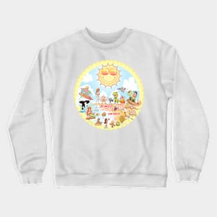 Cartoon Map of Southern California Crewneck Sweatshirt